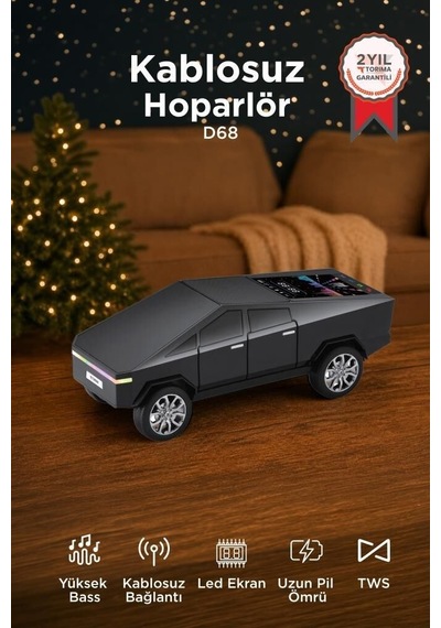 Premium Bluetooth Hoparlör D68 Siyah 15w Seyyar Masaüstü