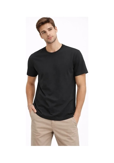 Vexor Erkek Bisiklet Yaka Tişört Regular Kalıp Basic Pamuklu Günlük Kullanım T-shirt - Siyah Vexor Erkek Bisiklet Yaka Tişört Regular Kalıp Basic Pamuklu Günlük Kullanım T-shirt - Siyah