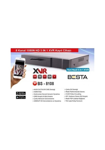 Xvr 8 Kanal Kamera Kayıt Cihazı Kd-8108