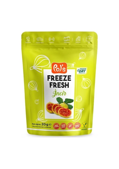 Pol S Freeze Fresh Dondurularak Kurutulmuş İncir 20 Gr 20 G