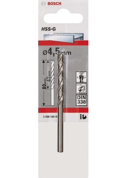 Bosch HSS-G 4.5x80 mm Metal Delme Ucu - 2608585920