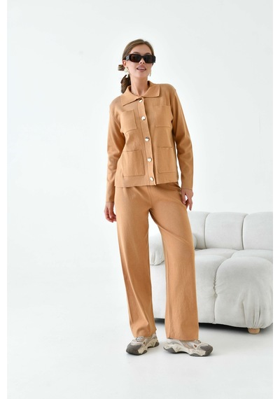 Ftz Women Kadın Cep Detaylı İkili Takım Camel 20914 Camel
