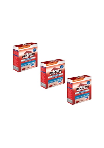 Red Krill Oil Omega 3 500 MG 30 Kapsül 3 Kutu