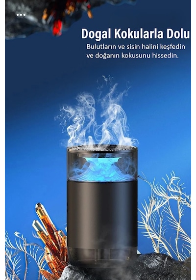 Diğer - Siyah - Araç Ev Ofis Otomatik Aroma Buharlı Sprey Cihazı Koku Difüzörü Şarjlı 800mah Buharlı Koku Makinesi