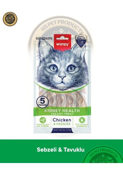 Wanpy Kidney Health Tavuk-sebze Kedi Krema Ödülü 5x14gr