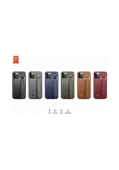 Kajsa Apple Uyumlu iPhone 12 Pro Max Kılıf Kajsa Neo Clasic Serisi Mono K Strap Kapak ZORE-218943