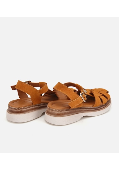 Hotiç Kadın Süet Deri Sarı Comfort Düz Sandalet 01sah320620a350 01sah320620a350