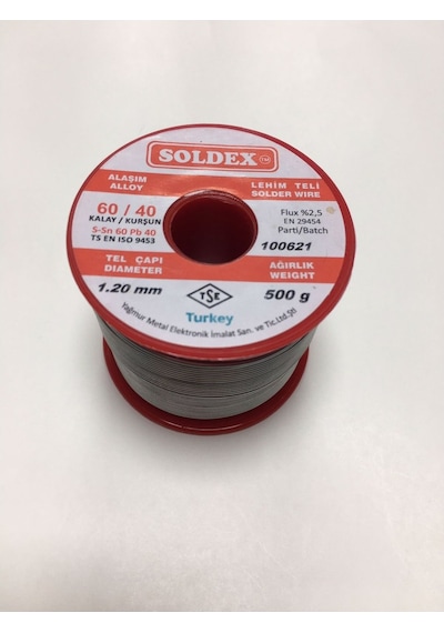 Soldex 60-40 500 GR SN60 PB:40 Lehim Teli 1.2 MM