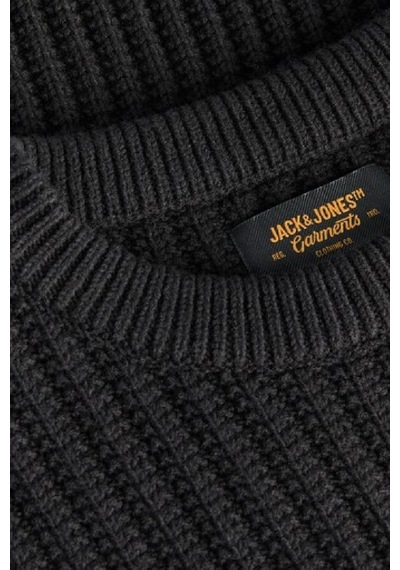 Jack & Jones Jjjaxon Erkek Bisiklet Yaka Triko Kazak Günlük Şık Siyah