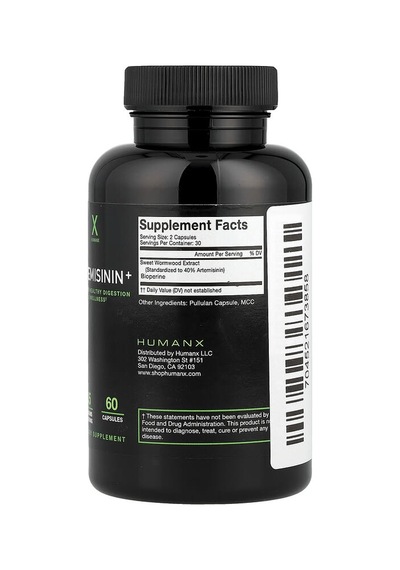 Humanx, Artemisinin+, 60 Capsules 252.5 Mg Per Capsule Humanx Nutrıtıon