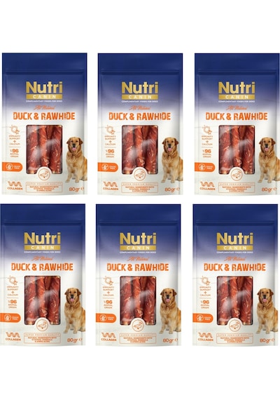Nutri Canin Rawhide Ördekli Köpek Ödülü 80 Gr. X 6 Adet