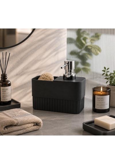Süngerlikli Sıvı Sabunluk - 2'si 1 Arada Mutfak Ve Banyo Tezgah Üstü Düzenleyici - Modern Tasar Çok Renkli