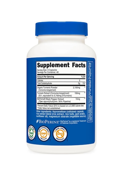 Turmeric With Bioperine 2,300 Mg 120 Capsules 40 Servis