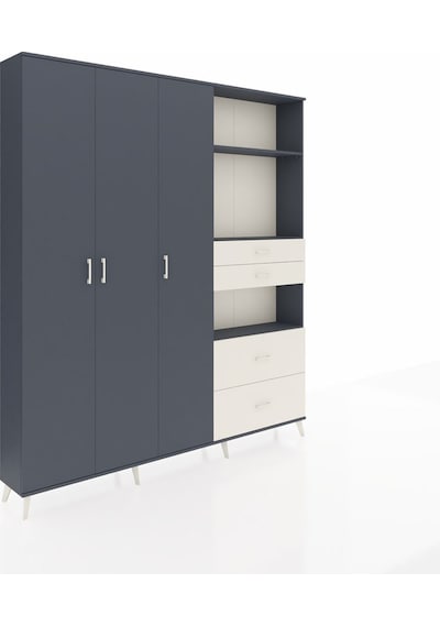 Arges Dolap 12 Raflı 4 Çekmeceli Tek Askılı 220x30x243 Antrasit-antrasit/aytaşı Antrasıt/aytası Arges Dolap 12 Raflı 4 Çekmeceli Tek Askılı 220x30x243 Antrasit-antrasit/aytaşı Antrasıt/aytası
