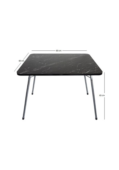 Tr 60x80 Granit Desenli Katlanır Masa + 4 Adet Katlanır Sandalye Kamp Seti Bahçe Takımı Yeşil Genel