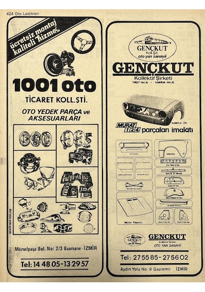 İzmir 1982-1983 Meslek Reklam İlanı Efemera S423  Teşhir Ürün