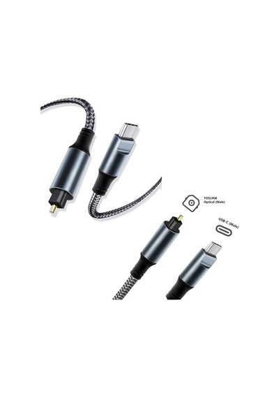 Type C -toslink Dijital Optik Ses Kablosu Type C İn Optik Out Örgülü Kablo 1.8m