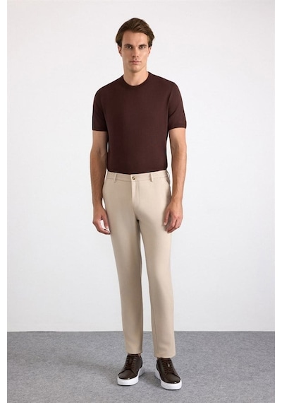 Süvari Bej Slim Düz Jogger Pantolon Spn2020500010-bj3