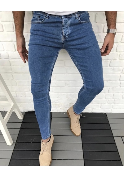 Skinny Fit Likralı Bilek Boy Jean Erkek Kot Pantolon (327663067)