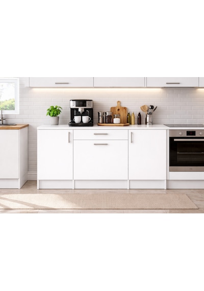 Kali Alt Modül-çok Amaçlı Dolap -140 Cm -3 Kapaklı-1 Çekmeceli-laminat Beyaz Tezgah Dahil Kali Alt Modül-çok Amaçlı Dolap -140 Cm -3 Kapaklı-1 Çekmeceli-laminat Beyaz Tezgah Dahil