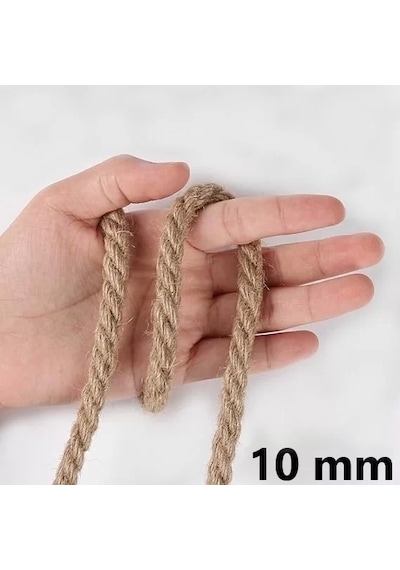 Jütburada Jüt Halat 10 Mm 20 Metre Hasır Dekor Süsleme İp