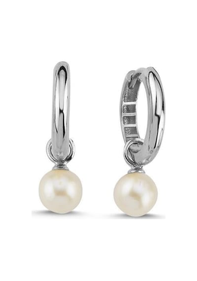 6,5 Mm Sallantılı Doğal İnci Küpe Beyaz Beyaz