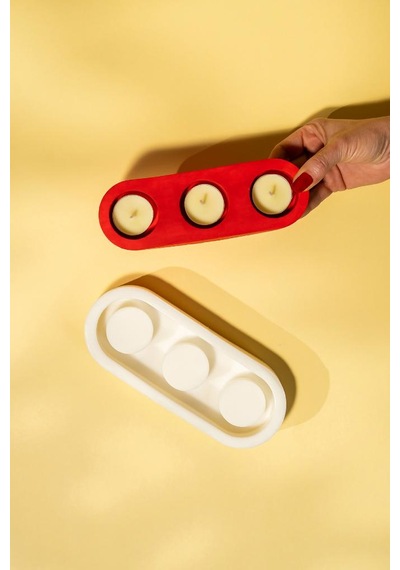 Rufus Concept Tealight Mumluk 3 Gözlü Silikon Kalıp