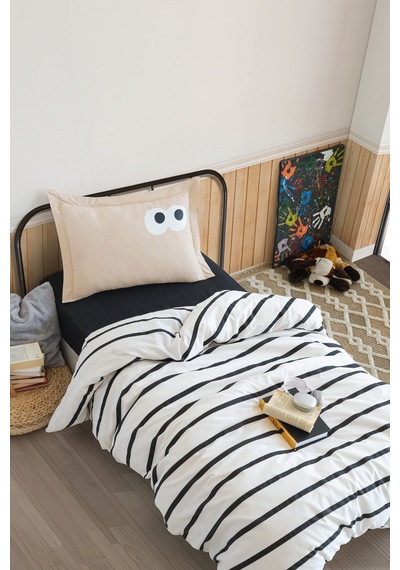 Eponj Home Kolay Ütülenir Nevresim Takımı Tek Kişilik Funny Kahve Siyah
