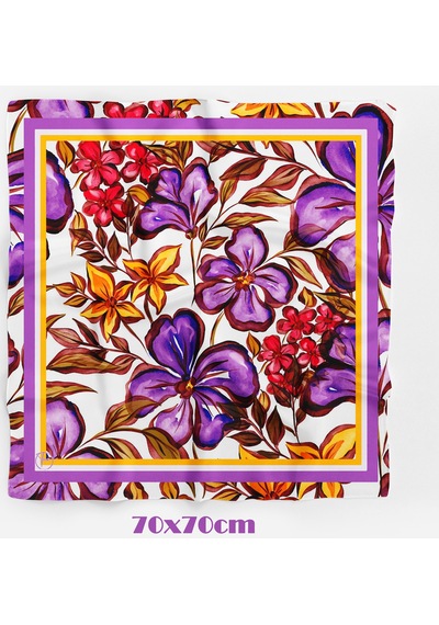 Ege Moru Desen 70 70cm Bandana/fular Çok Renkli