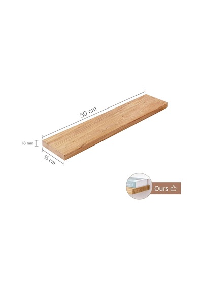 2li Doğal Ahşap Duvar Rafı Kütüphane Kitaplık Banyo Ve Mutfak Düzenleyici 50x15 Çok Renkli