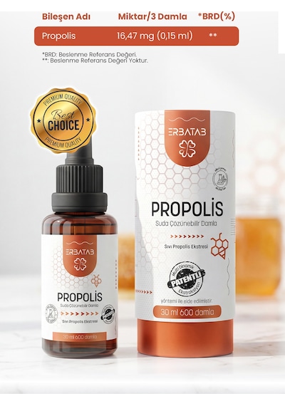Erbatab Propolis Suda Çözünebilir Damla 30 ML