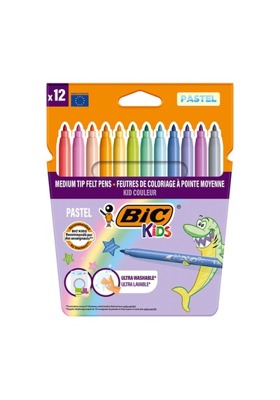 2 Adet Bıc Kıd Couleur Kecelı Kalem Pastel Renkler 12 Renk