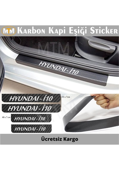 Hyundai I10 Karbon Kapı Eşiği Sticker (4 Adet)