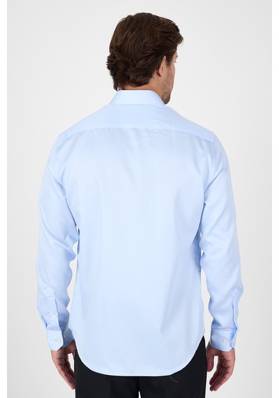 İmza Koyu Mavi Uzun Kol İtalyan Yaka Cepsiz Non Iron Slim Fit %100 Pamuk Gömlek 1004250269 Koyu Mavi