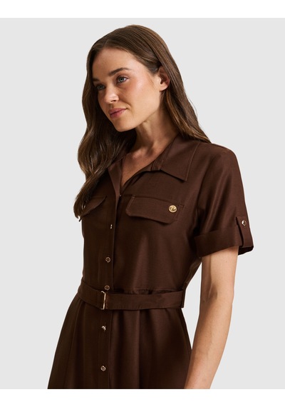 Pierre Cardin Kahverengi Regular Fit Dokuma Elbise 50321289 Vr029