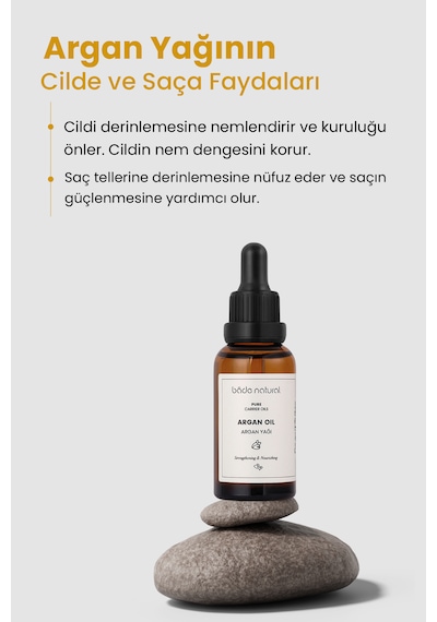 Bade Natural Soğuk Sıkım Argan Yağı 30 ML