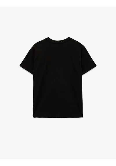 Koton Regular Fit Pamuklu Kısa Kollu Kalpli Tişört Siyah 6sak50092ek Siyah