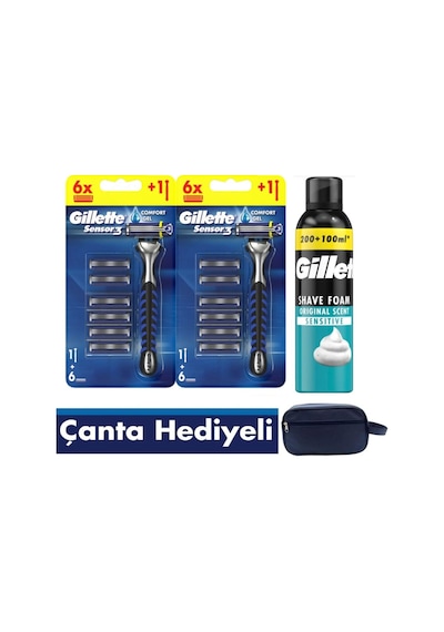 Sensor3 2 Makine+ 12 Yedek Tıraş Bıçağı+300 Ml Köpük+çanta