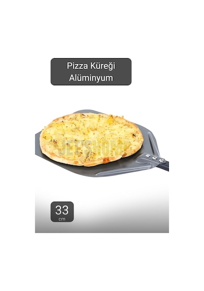 Pizza Küreği Alüminyum Lahmacun Küreği Saplı Fırın Küreği Asılabilir 33 Cm Çaplı