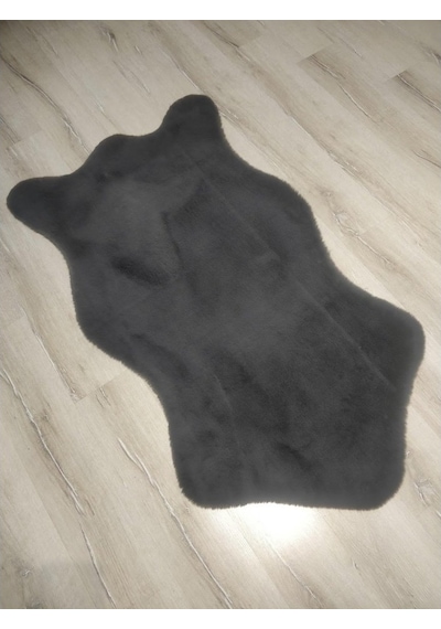 Yamalıhome Süet Taban Tavşan Peluş Halı Antrasit Post 80 x 150 Cm