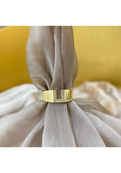 Çgk Çiğdem Gürel Kuyumculuk Ü Harf Altın Yüzük Gold