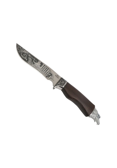 Sterling Kahverengi Saplı İşlemeli 29cm Avcı Kamp Bıçağı