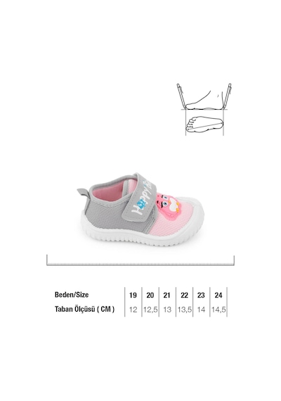 Gezer Yazlık Keten Kız Bebe Happy Birds Cırtlı Ayarlanabilir Ayakkabı Ga2ybm.03356.00.3b6.0a Pembe