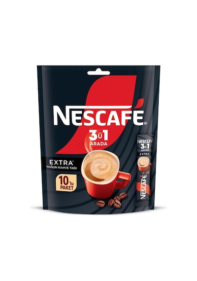 Nescafe 3ü1 Arada Extra Yoğun Kahve Tadı Granül Kahve 10'lu Paket Granül