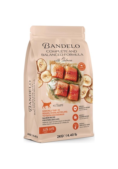 Tr Kısırlaştırılmış Somonlu Yetişkin Kuru Kedi Maması 2 Kg - Vitamin İlaveli Tam Ve Dengeli Kilo Kontrolü, Y