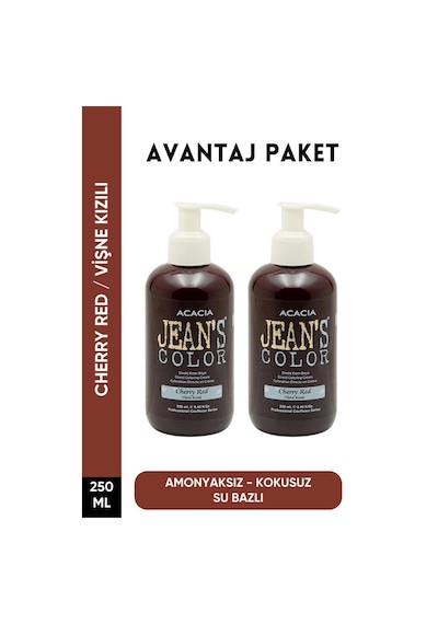 Acacia Jean's Color Amonyaksız Saç Boyası 2 x 250 ML Vişne