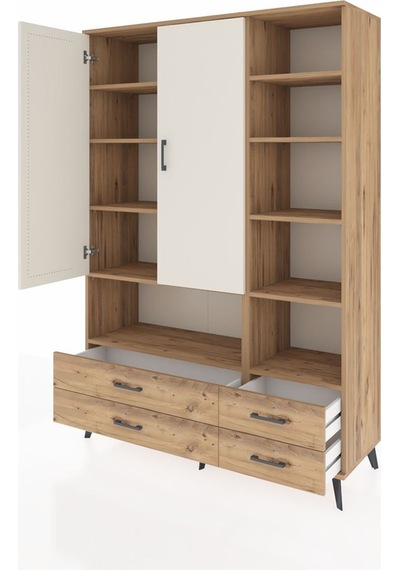 Hyperion Dolap 10 Raflı 4 Çekmeceli 2 Kapaklı 132x44x195 Çam-aytaşı/çam Aytası/atlas Çam Hyperion Dolap 10 Raflı 4 Çekmeceli 2 Kapaklı 132x44x195 Çam-aytaşı/çam Aytası/atlas Çam
