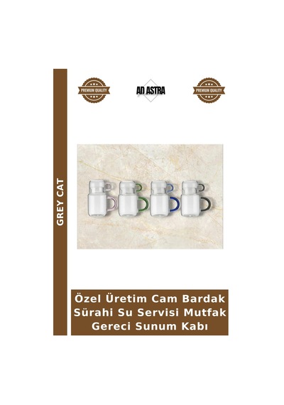 Özel Üretim Cam Bardak Sürahi Su Servisi Mutfak Gereci Sunum Kabı