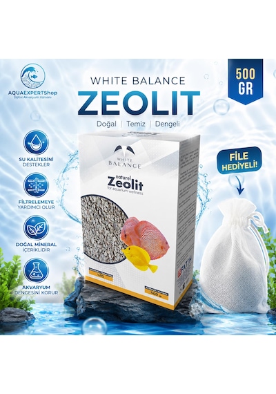 Akvaryum Filtre Malzemesi - Zeolit - Su Berraklaştırıcı Ve Koku Giderici - 500 Gr - File Hediyeli