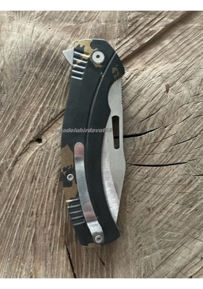 Atak Çelik Cep Çakısı Kamp Çakısı Avcı Bıçagı Emniyetli Cep Bıçak 23cm Siyah